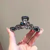 Pinza de Pelo de Flor de Cristal de Gama Alta Estilo Francés para Mujer, Modelo Nuevo para la Parte Trasera de la Cabeza, Pinza de Tiburón para Semirecogido para Cabello Fino, Accesorio para el Cabello