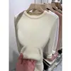 Suéter Grueso de Cuello Redondo, Capa Base Cálida y Amigable con la Piel para Mujer 2026 Primavera Otoño Invierno, Simple Versátil, Top Integrado de Punto Polar