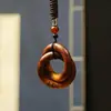 Rayo Natural Mini Gan Kun Yin Yang Dátil Melocotón Siete Estrellas Lagerstroemia indica Prohibido Dorado Uno Collar Tallado Hecho a Mano Puro