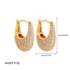 Pendientes Geométricos de Moda Creativos Transfronterizos Europeos y Americanos de Oro de 18 Quilates Personalizados con Circonita Completa Lujo Accesible Pendientes de Gama Alta para Mujer