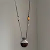 Collar Bohemio Étnico de Cuentas Geométricas, Cadena Tejida Ajustable de Moda para Suéter, Accesorio de Alta Gama