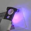 Lupa de mano para lectura óptica, identificación de colecciones de antigüedades de joyería, plegable, 8x, luz LED, detector de dinero UV