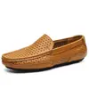 2025 Primavera Transfronteiriço Tamanho Grande Primavera e Outono Recorte Gorro Sapatos Masculinos Respirável Britânico Perfurado Sapato de Dirigir de Uma Perna