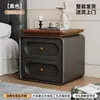 Mesa de Cabeceira Usada para Quarto de Casa 2026 Novo Modelo Creme Luxo Leve High-End Madeira Maciça Pequeno Armário de Armazenamento de Cabeceira