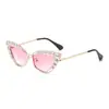 Gafas Jamie 888 con Montura Nueva de Metal, Elegantes y Únicas Gafas de Sol Ojo de Gato Huecas con Perlas, Modernas Gafas de Sol Estilo Callejero