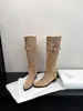 Botas para mujer 2026 de moda, punta fina, hasta la rodilla, estilo coreano, western, nuevas botas de mezclilla con hebilla de cinturón y tacón grueso para aumentar la altura