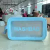 Ventas Directas de Fábrica Bolsa de Cosméticos Impermeable Portátil Gran Capacidad Multifuncional Viaje Artículos de Tocador Almacenamiento de Cosméticos Translúcido