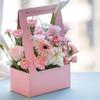 Caixa de flores portátil à prova d'água, nova caixa de flores portátil para presente de feriado, cesta de flores portátil, materiais de embalagem de papel floral