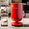 Lixeira criativa em formato de lata para uso doméstico, com tampa, rodinhas universais, à prova de odores, adequada para sala de estar e cozinha, alto valor estético, grande capacidade
