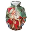 2023 Tendencia Nuevo Navidad 3D Impresión Digital Vestido de Pareja con Capucha Manga Larga Sudadera Casual Deportiva Pulóver Hombre