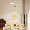 Lámpara Colgante Rústica Estilo Japonés Wabi-Sabi de Espectro Completo para Comedor Moda Minimalista Tres Cabezas Platillo Volador Mesa de Comedor Barra Accesorios de Iluminación Zhongshan