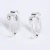 Simples moda textura strass branco um clipe de orelha pendurado plano DIY joia de orelha materiais feitos à mão fabricantes fornecimento direto