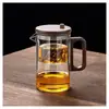 Tetera de Flujo Hogareña con Filtro Oficina Botón Único Interior de Vidrio Separación de Té y Agua Taza de Té Vajilla Una Pieza Fabricante