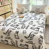 Ins pieza única algodón lavado estampado producto individual sábana de cama cepillado dormitorio de estudiante algodón aloe sábana individual doble al por mayor