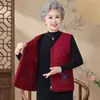 Colete de Vovó Inverno Mais Veludo Mais Algodão Colete para Idosos Roupa Quente para Senhora Roupa da Mamãe Colete de Outerwear