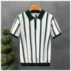 Nova Estilo de Verão Casual e Elegante Camisa Polo Masculina de Tricô, Colorida e Fashion com Gola Lapela Slim Fit Camiseta Masculina de Manga Curta