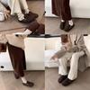 Novos Sapatos de Algodão Quente de Camurça para Outono e Inverno 2026 com Solas Macias, Mocassins Flats Slip-On Fofos e Descolados Estilo Japonês para Mulheres