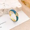 Anillo Esmalte Goteo de Aceite Anillo Elegante Nicho Gama Alta Ojo del Diablo Transfronterizo Moda Personalidad Accesorios de Nicho para Mujeres