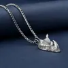 Popular Moda Retrô Dominador Cabeça de Rinoceronte Pingente Masculino Tendência Joias Cavaleiro Personalizado Tridimensional Pingente Colar Personalização