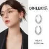Brincos argola lisos geométricos de prata de lei S925, ear cuffs de luxo leve e elegantes, design de nicho, brincos femininos estilo ins atacado