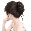 Moño Postizo con Lujoso Cabello Sintético Estilo Princesa, Pinza de Garra con Bigote de Dragón y Pluma, Postizo de Moño Estilo Celebridad con Goma para el Cabello