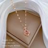 [Acero de Titanio] Collar Inteligente Pipa Lujo Ligero Elegante Magnífico Collar de Diamantes Cadena para Clavícula Versátil para Mujer Cadena de Acero de Titanio