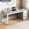 Mesa de computador de mesa, tampo de mesa simples para uso doméstico, escrivaninha de estudante com gavetas, escrivaninha para quarto, mesa de escritório com armazenamento