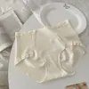 Brillante Ropa Interior Femenina de Seda Helada Elástica sin Costuras con Capas Realzadoras de Belleza, Sexy Encaje, de Cintura Media, Ajustada a la Cadera 10A