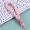 Lanyard de Felpa Colorido para Teléfono Colgante de Muñeca con Cuerda Tejida a Mano en Forma de Estrella Llavero Lanyard para Botella de Agua