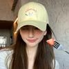 Gorra de Béisbol con Bordado de Gato Lindo Estilo Japonés Pullover 2025 Primavera Nueva Circunferencia de Cabeza Grande Sombrero de Pico Adelgazante