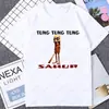 Camiseta Clásica Meme Bate de Béisbol Divertido Tung Tung Tung Sahur