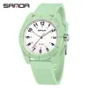Reloj de Fiesta Estudiantil Sanda Examen Transmisión en Vivo Más Vendido Simple Versátil Unisex Luminoso Correa de Nylon Reloj Impermeable 50m