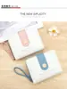 Carteira curta feminina novo estilo, carteira simples estilo japonês, carteira dobrável para estudante, porta-moedas fofo de nicho com múltiplos porta-cartões