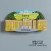 Ímãs de Geladeira de Resina com Desenhos de Edifícios Famosos do Mundo, Moinhos de Vento Holandeses, Ponte Golden Gate, Ímãs 3D, Lembranças de Viagem