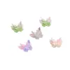Dulces Accesorios para Uñas Mariposa de Doble Capa con Degradado Estilo Francés de Tamaño Grande, Populares Decoraciones de Mariposa Suaves de Resina Hechas a Mano DIY