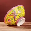 Tigela Cônica Esmaltada Jingdezhen High-End Novo Estilo Chinês Tigela Cerâmica Doméstica para Comer Tigela Estilo Japonês Tigela de Porcelana Óssea Tigela Única