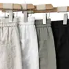 Calça Masculina de Linho Puro Verão Fina Calça Totalmente de Linho Calça Casual Masculina Solta Reta Drapê Calça de Perna Larga