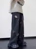 Jeans de Diseño Desconstruido de Nicho High Street Europeo y Americano para Hombre en Primavera y Otoño Marca de Moda Americana Pantalones de Pierna Ancha de Gama Alta hasta el Suelo