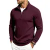 Moletom com zíper e gola alta xadrez jacquard simples casual resistente para homens, europeu e americano, para primavera e outono, transfronteiriço