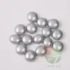 100 Piezas 17-20mm metal bañado en plata decorativo cristal cuentas planas 1.7-2.0cm blanco plateado ovalado piezas de ajedrez 400g