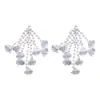 Brincos Elegantes e Requintados Estilo Francês com Franjas de Zircônia Super Brilhantes e um Design Único Minimalista Doce Tendência Atmosférica