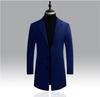 Abrigo de lana ajustado de longitud media para hombre, estilo tendero, otoño e invierno de 2021, gabardina de lana con solapa a la moda