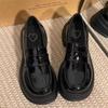 Sapatos de couro Mary Jane vintage pretos de sola grossa femininos 2025 primavera e verão novos sapatos japoneses JK all-match estilo universitário de camada única