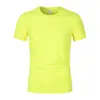 Camiseta de Manga Corta con Cuello Redondo de Color Sólido para Verano, Malla Transpirable de Secado Rápido, Top Deportivo para Fitness, Camisa Publicitaria de Talla Grande, Ropa de Trabajo