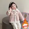 Ropa de abrigo para niñas, nueva colección otoño/invierno 2026, elegante abrigo de piel sintética, conjunto de primavera para bebé niña, suéter top para niños