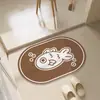 Alfombrilla absorbente de tierra de diatomeas dura de dibujos animados personalizada, alfombrilla de pie de secado rápido para baño, alfombrilla de pie antideslizante para entrada de baño y inodoro