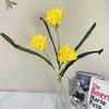 Nueva flor artificial transfronteriza de 3 cabezas Clivia, adornos florales para el hogar, flores de boda, accesorios de camino, flores de seda hechas a mano.