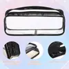 Estuche para Lápices Transparente con Cierre de PVC, Bolsita para Bolígrafos Transparente para Artículos de Tocador, Estuche para Lápices y Bolígrafos de Examen, Equipaje de Viaje, Bolsa para Maquillaje y Cosméticos para Material de Oficina, Organización de Maquillaje de Viaje.