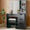 Amazon Suministro Transfronterizo Más Vendido Tocador Minimalista Moderno Gabinete de Almacenamiento Mesa de Maquillaje Venta al por Mayor de Fábrica