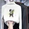 Camiseta interior de manga larga estilo caricatura para niños, nueva colección primavera/otoño/invierno, con forro polar, top térmico de manga larga para niños mayores